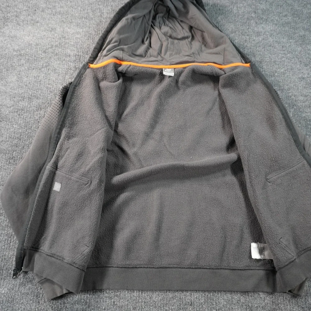 Nike Full Zip Hoodie Mens Large Black Just Do It Gradient Dot Fleece Sweatshirt